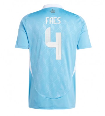 Belgium Wout Faes #4 Replica Away Stadium Shirt Euro 2024 Short Sleeve